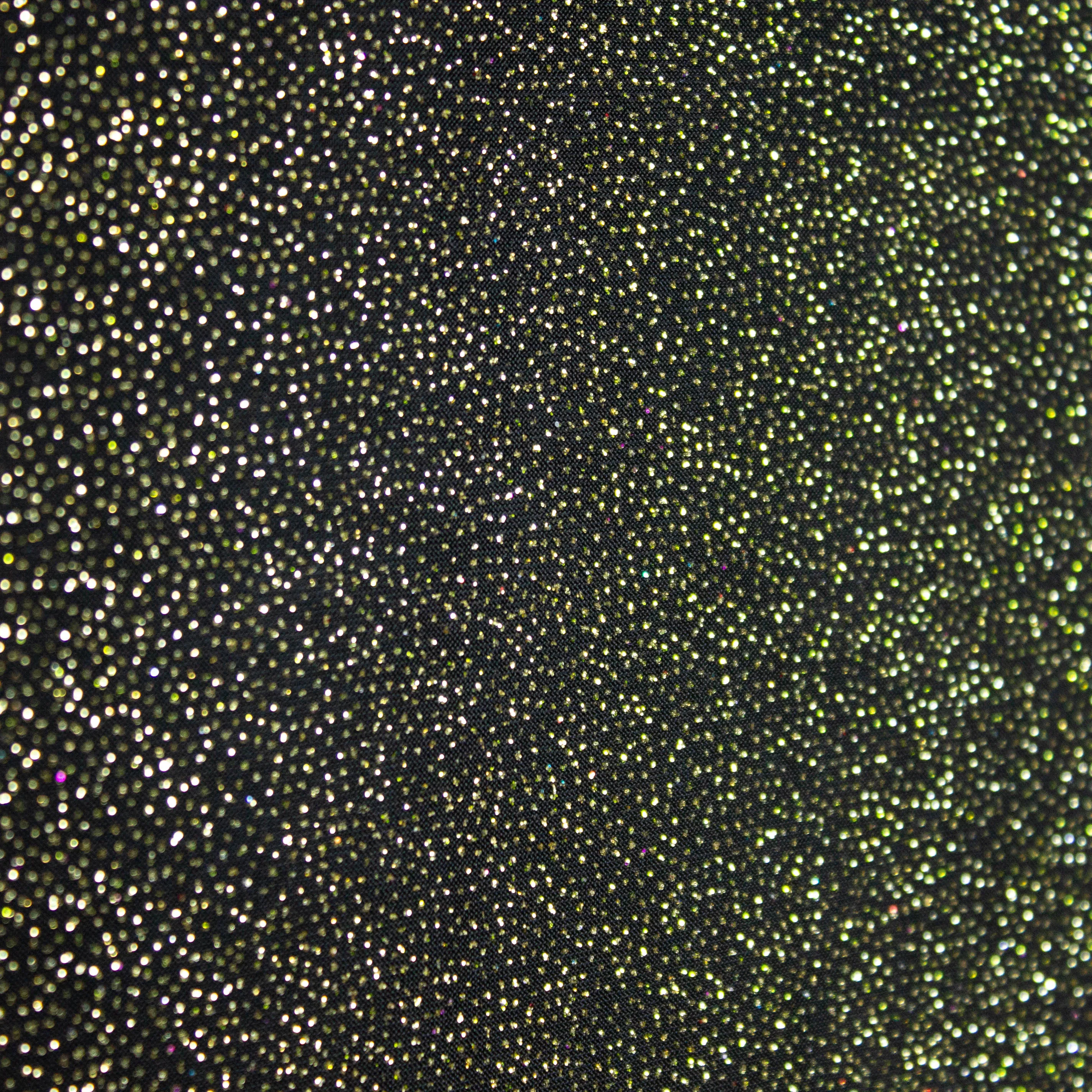 Polyester elastisch zwart met gouden glitters